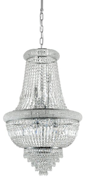 Lampadario Classico Dubai Metallo-Cristallo Cromo 10 Luci E14