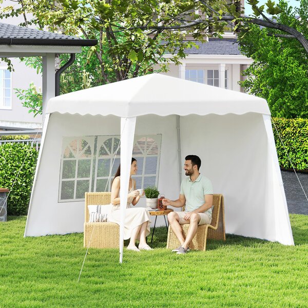 Outsunny Gazebo Pieghevole Giardino, Altezza Regolabile, Struttura Acciaio, Tessuto Oxford, 240x240x250 cm, Facile da Montare|Aosom