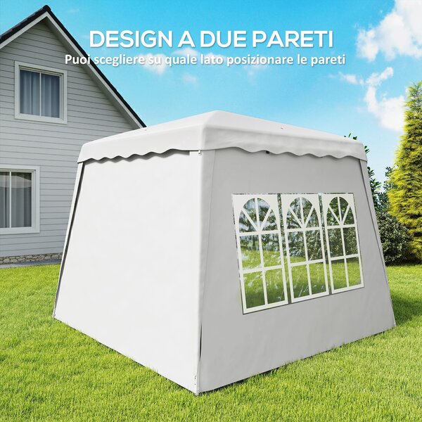 Outsunny Gazebo Pieghevole Giardino, Altezza Regolabile, Struttura Acciaio, Tessuto Oxford, 240x240x250 cm, Facile da Montare|Aosom