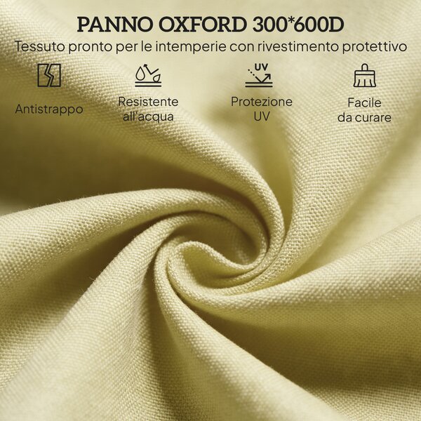 Outsunny Lettino da Giardino con Schienale Regolabile in 5 Posizioni, in Acciaio e Tessuto Oxford, 188x56x28 cm, Beige|Aosom