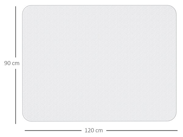 HOMCOM Tappetino per Sedia Ufficio Salvapavimento Antiscivolo in Plastica, 90x120cm, Trasparente|Aosom