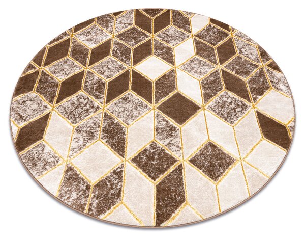 Tappeto MEFE moderne cerchio B400 Cubo, geometrico 3D - Structural due livelli di pile beige scuro