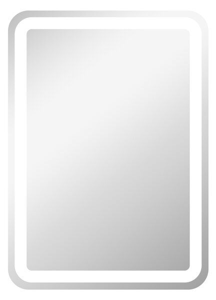 Kleankin Specchio Bagno con Interruttore Touch, Luce LED a 3 Temperature e Antiappannamento, 70x50cm