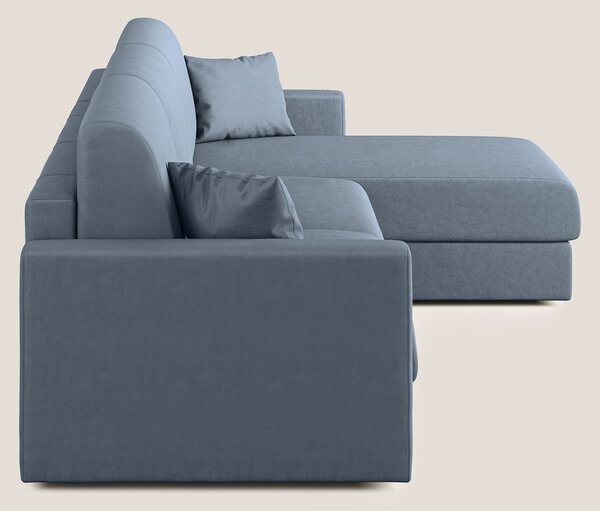 Chris Divano letto angolare con penisola in microfibra smacchiabile T1
