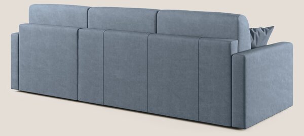 Chris Divano letto angolare con penisola in microfibra smacchiabile T1