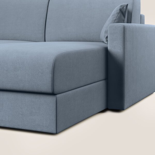 Chris Divano letto angolare con penisola in microfibra smacchiabile T1
