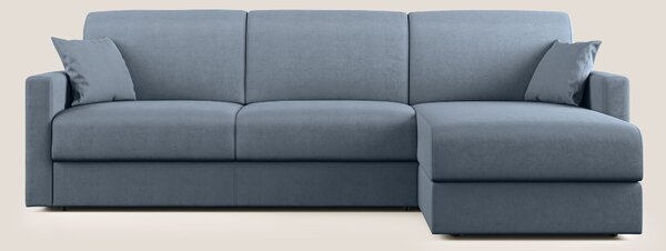 Chris Divano letto angolare con penisola in microfibra smacchiabile T1