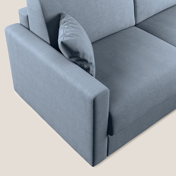 Chris Divano letto angolare con penisola in microfibra smacchiabile T1