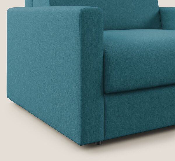 Chris poltrona letto in tessuto impermeabile T13 azzurro