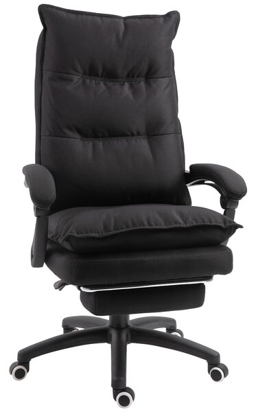 Vinsetto Poltrona da Ufficio Ergonomica Massaggiante Reclinabile con Altezza Regolabile, sedia con Seduta Imbottita e Rotelle, Nero | Aosom Italy