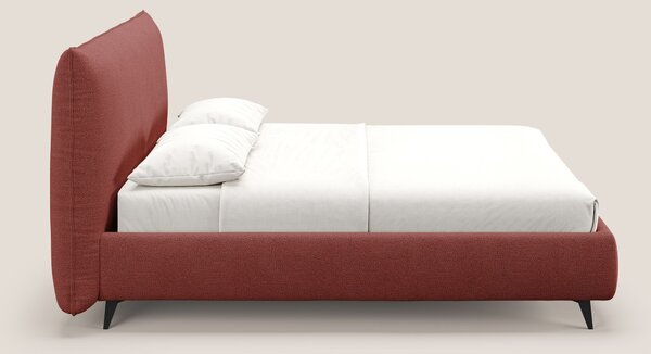 EROS letto imbottito in piuma con vano contenitore in pregiato e fresc