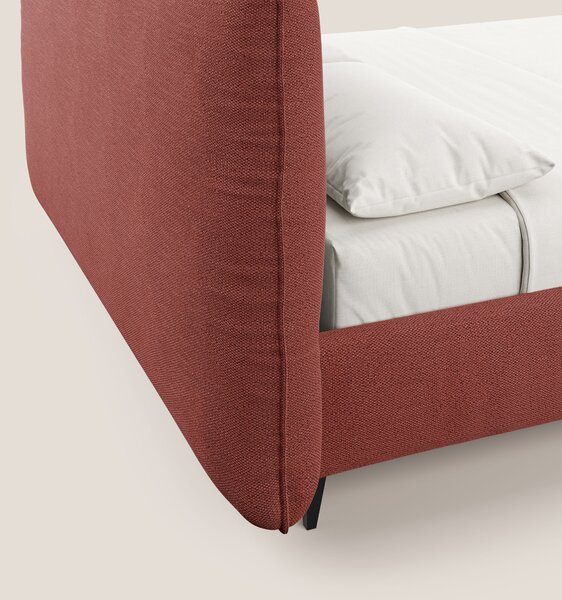EROS letto imbottito in piuma con vano contenitore in pregiato e fresc