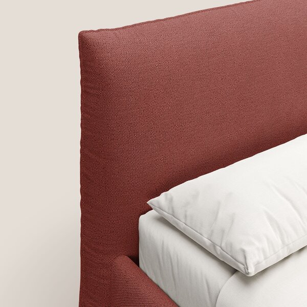 EROS letto imbottito in piuma con vano contenitore in pregiato e fresc