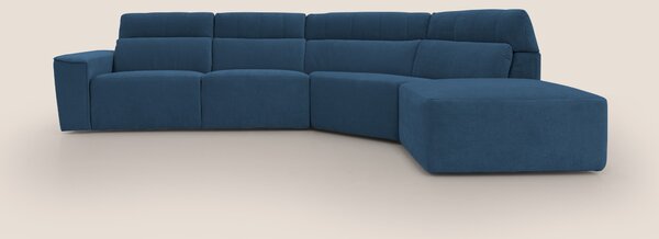 Clark Divano angolare con opzione relax elettrico in tessuto smacchiab
