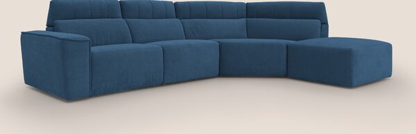 Clark Divano angolare con opzione relax elettrico in tessuto smacchiab