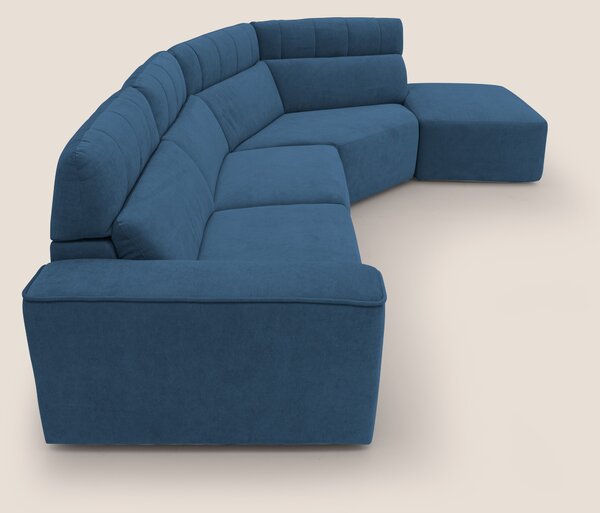 Clark Divano angolare con opzione relax elettrico in tessuto smacchiab