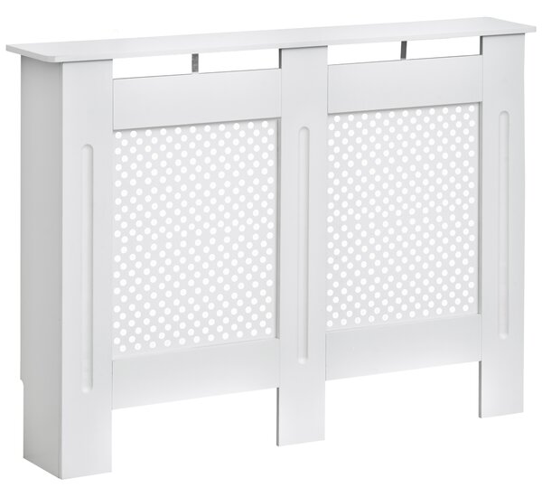 HOMCOM Copritermosifone in Legno Copertura Moderna 111.5 × 82 × 19cm Verniciato Bianco|Aosom