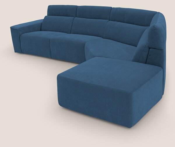 Clark Divano angolare con opzione relax elettrico in tessuto smacchiab