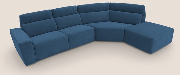 Clark Divano angolare con opzione relax elettrico in tessuto smacchiab
