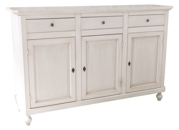 Credenza Classica Bianca Opaca Anticata - 4 Ante