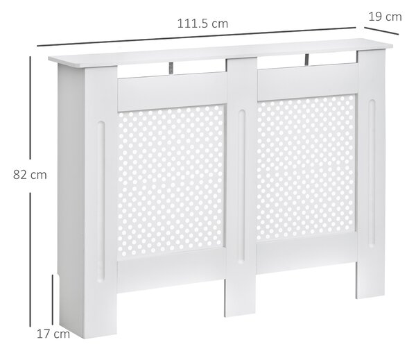 HOMCOM Copritermosifone in Legno Copertura Moderna 111.5 × 82 × 19cm Verniciato Bianco|Aosom
