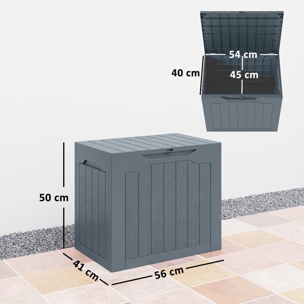 Outsunny Baule da Giardino con Maniglie, Contenitore Porta Attrezzi Impermeabile, 56x41x50 cm, Grigio Chiaro | Aosom Italy