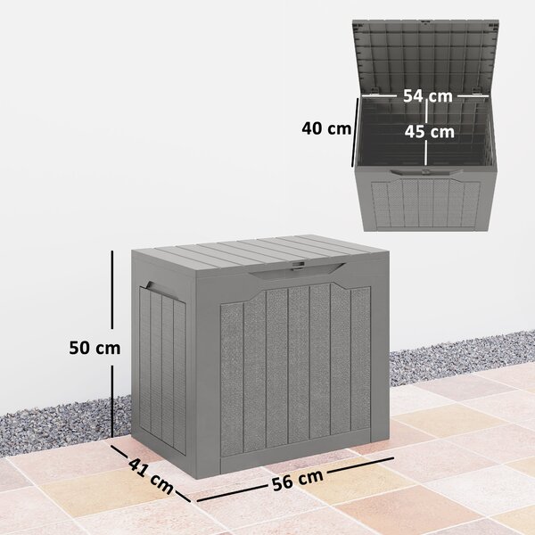 Outsunny Baule da Giardino con Maniglie, Contenitore Porta Attrezzi Impermeabile, 56x41x50 cm, Cachi | Aosom Italy
