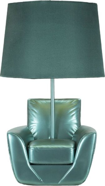 Lampada da tavolo Mauro Ferretti, metà del secolo scorso, attacco E27, dimensioni 26x43 cm, colore turchese