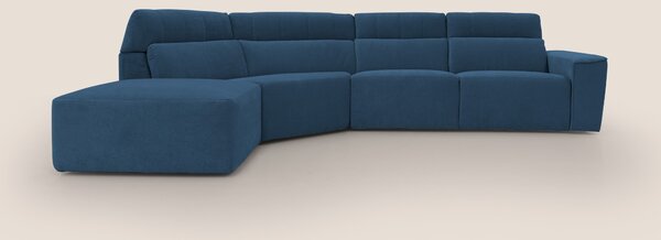 Clark Divano angolare con opzione relax elettrico in tessuto smacchiab