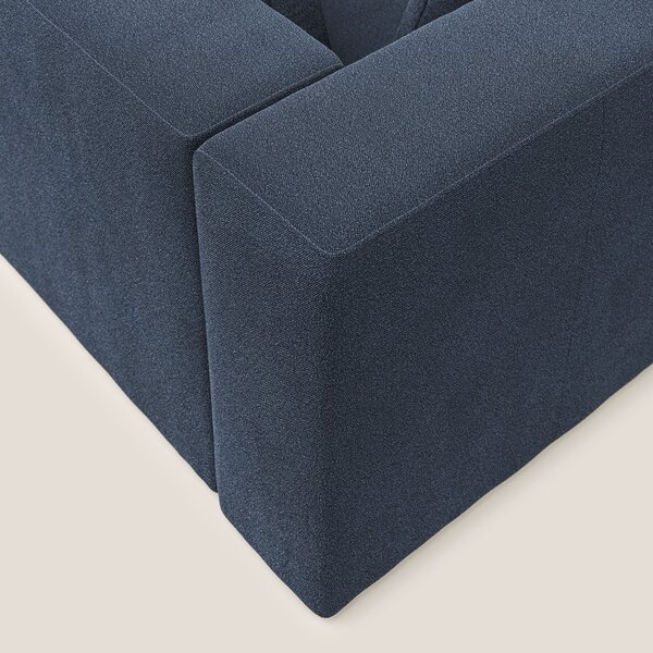 Nettuno divano moderno componibile in morbido tessuto bouclè T07 blu