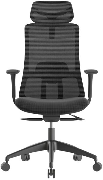 Sedia da ufficio WISDOM, plastica nera, grigio scuro