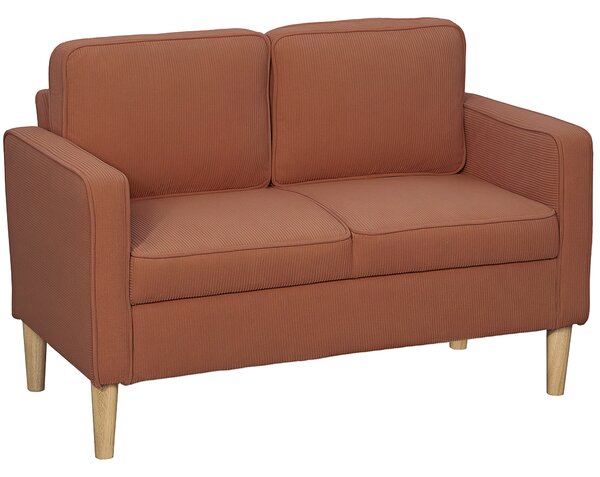 HOMCOM Divano 2 Posti con Vano Contenitore e Robuste Gambe in Legno per Soggiorno, Camera da Letto, 117x63x79 cm, Arancione | Aosom Italy