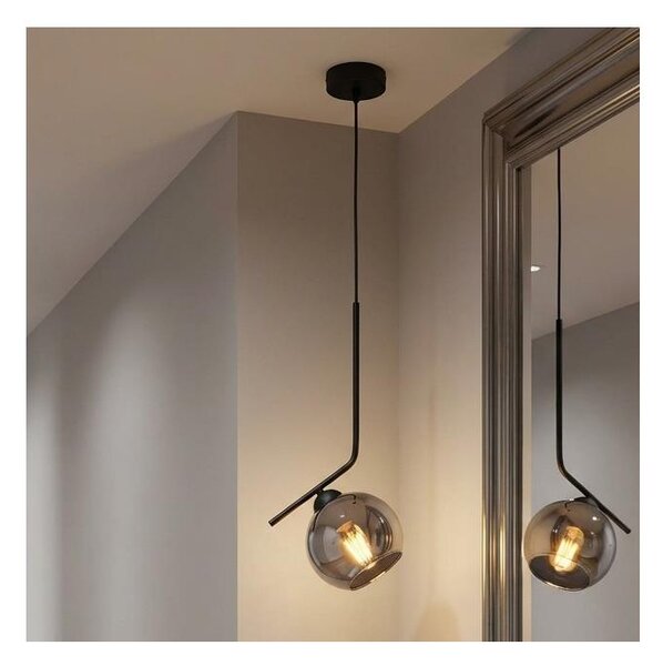 Brilagi - Lampadario a sospensione con cavo DIOR 1xE27/60W/230V nero/grigio fumé