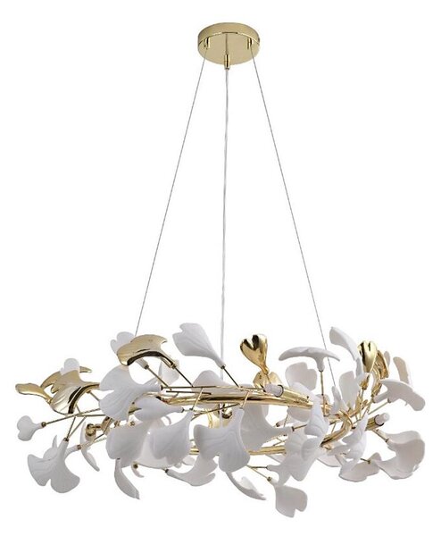 Zuma Line MD2858-6AS-G - Lampadario a sospensione su cavo LEAF 6xG9/42W/230V dorato