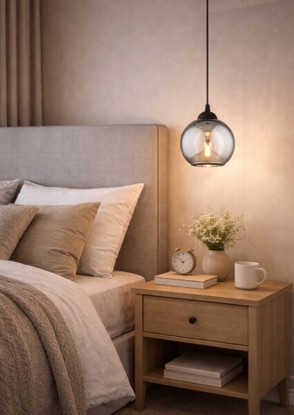 Brilagi - Lampada a sospensione su cavo DIOR 1xE27/60W/230V nero/grigio fumé