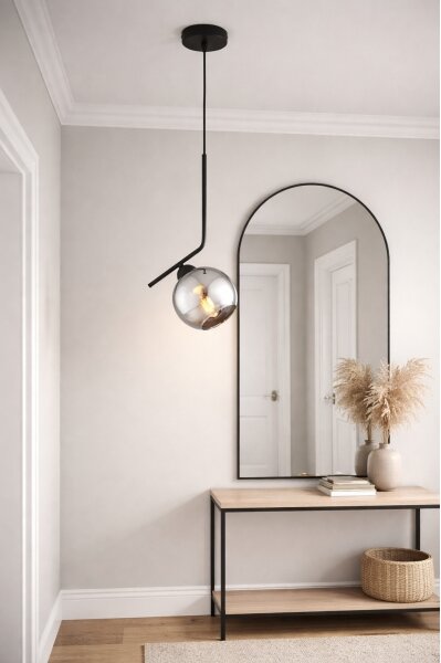 Brilagi - Lampadario a sospensione con cavo DIOR 1xE27/60W/230V nero/grigio fumé
