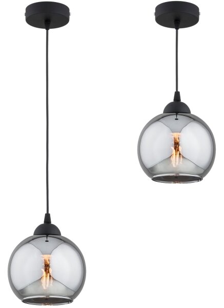 Brilagi - Lampada a sospensione su cavo DIOR 1xE27/60W/230V nero/grigio fumé