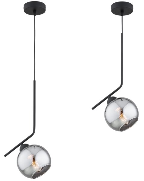Brilagi - Lampadario a sospensione con cavo DIOR 1xE27/60W/230V nero/grigio fumé