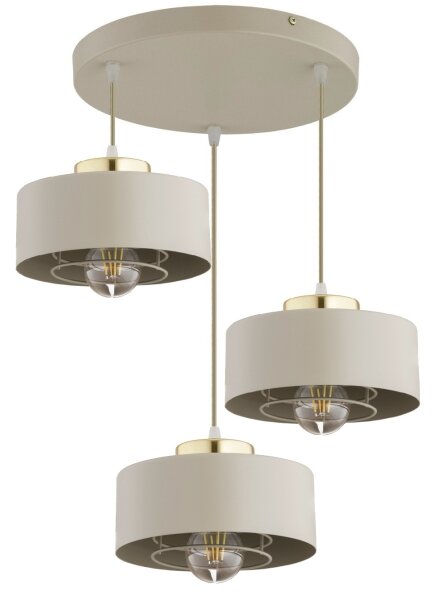 Brilagi - Lampadario a sospensione con cavo SPRING 3xE27/60W/230V beige/oro