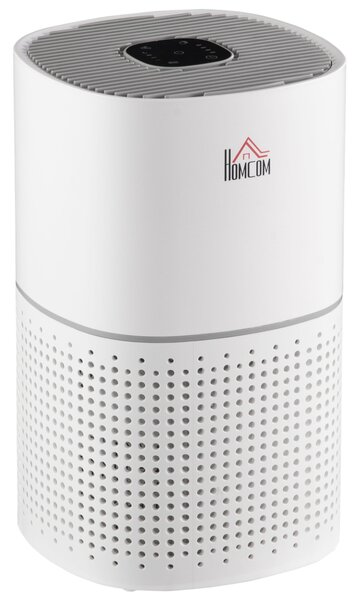 HOMCOM Purificatore d'aria con 4 Velocità, Lonizzatore e Modalità Silenziosa, 22x22x36 cm, Bianco | Aosom Italy