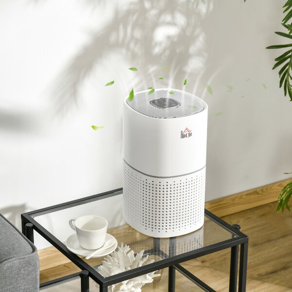 HOMCOM Purificatore d'aria con 4 Velocità, Lonizzatore e Modalità Silenziosa, 22x22x36 cm, Bianco | Aosom Italy