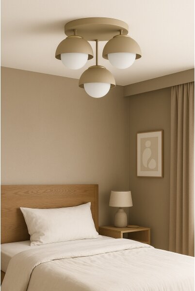 Brilagi - Lampadario a plafone COSMO 3xE27/60W/230V beige/oro