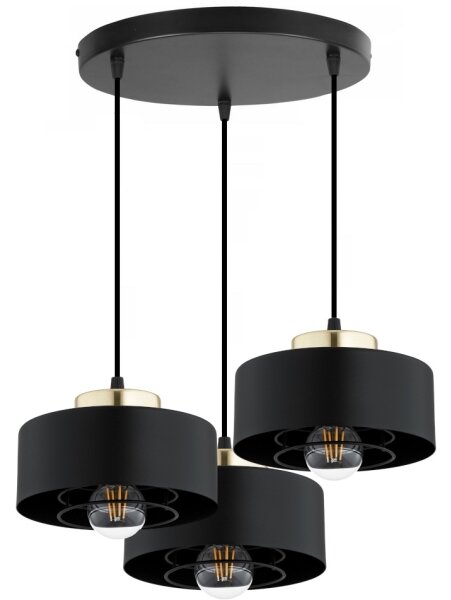 Brilagi - Lampadario a sospensione con cavo SPRING 3xE27/60W/230V nero/oro
