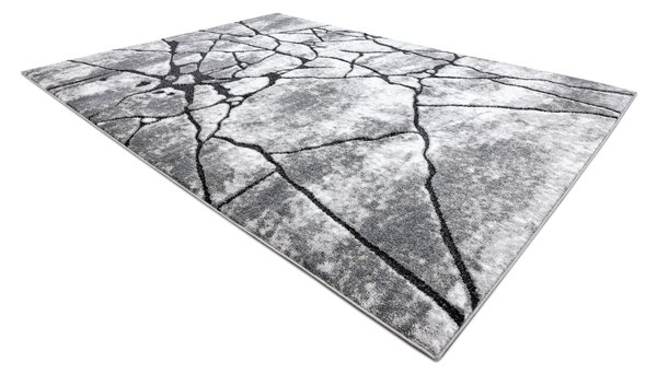 Tappeto moderno COZY 8873 Cracks, calcestruzzo incrinato - Structural due livelli di pile grigio scuro