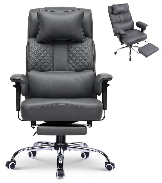 Sedia da gaming GTPLAYER, sedia ergonomica da ufficio con poggiatesta regolabile, supporto lombare ampio, seduta larga 54 cm, inclinazione da 90° a 150°, capacità di carico fino a 180 kg