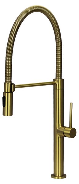 Pure.Sink Luxion Rubinetto da cucina dorato Profi con bocca flessibile e 2 tipi di getto PLXFLEX-60