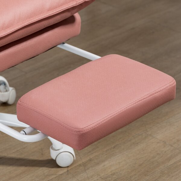 Vinsetto Poltrona da Ufficio Massaggiante e Riscaldante, Sedia con Altezza regolabile e Schienale Reclinabile, 66x74x121,5 cm, Rosa | Aosom Italy