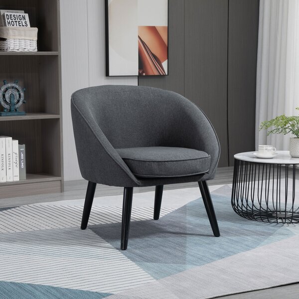 HOMCOM Sedia da pranzo sedia da soggiorno sedia da ufficio sedia imbottita moderna poliestere legno grigio 71 x 65 x 75 cm
