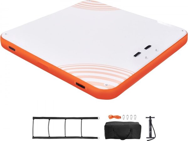 Trampolino gonfiabile galleggiante 3,04x3,04m - Piattaforma galleggiante per sport acquatici - Vacanze in acqua - Accessori per barche e piscine