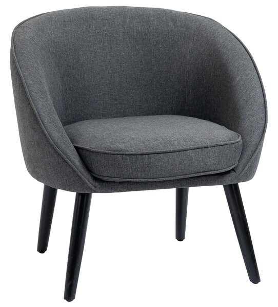 HOMCOM Sedia da pranzo sedia da soggiorno sedia da ufficio sedia imbottita moderna poliestere legno grigio 71 x 65 x 75 cm